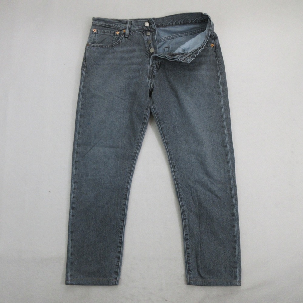 Levi's Men's Jeans 30X25 (Tag33x30) 501 CT Custom Tapered Gray Button Fly Denim